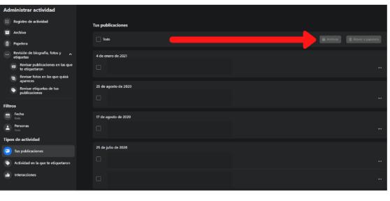 Cómo borrar todas las publicaciones de Facebook