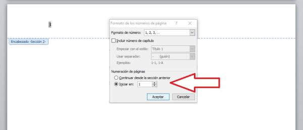 Cómo enumerar páginas en Word desde la página 3 - Paso 7